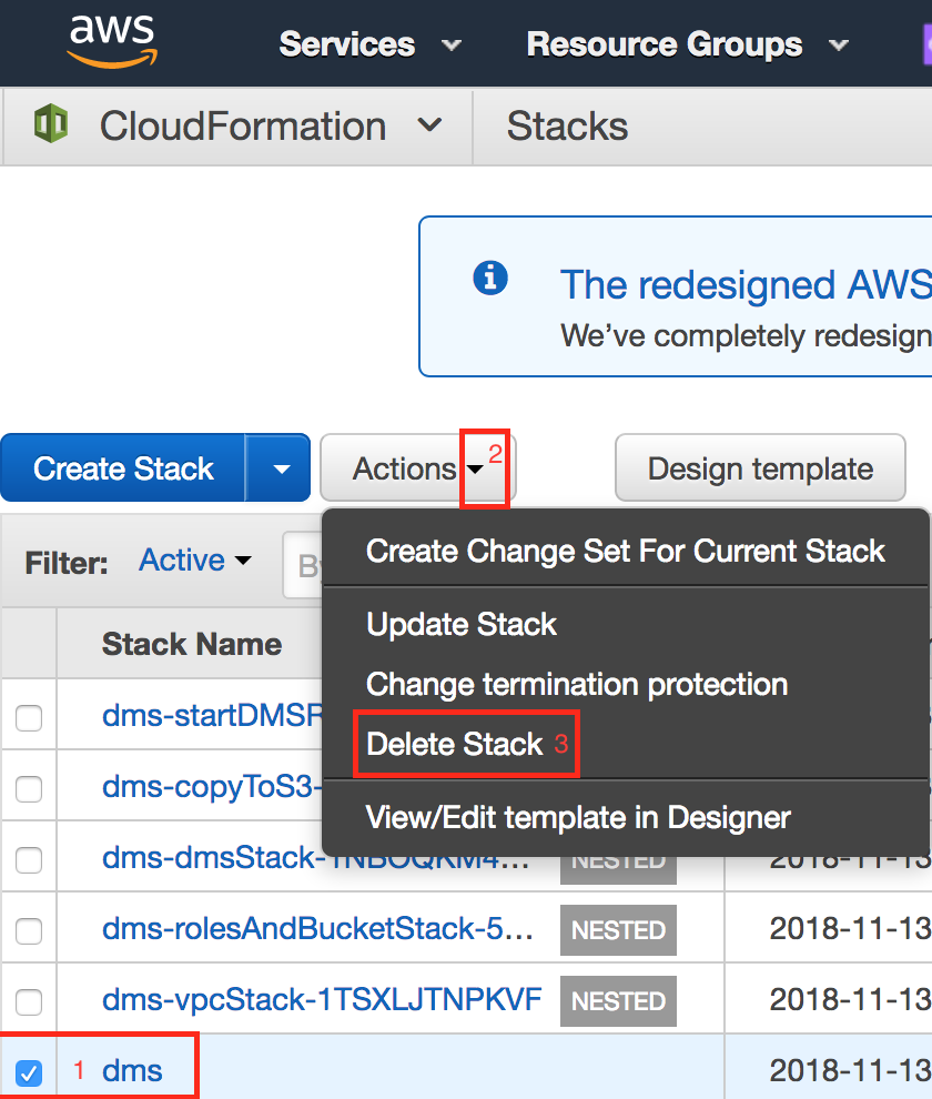 CloudFormation Console